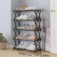 4-6 Tier Metal Shoe Rack Tower thumbnail 4