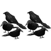Artificial Halloween Crow Ornaments 6pcs thumbnail 5