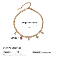 Gold Heart Zircon Choker Necklace thumbnail 5