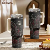 Gothic Skull Snake Tattoo Flask 40oz thumbnail 2