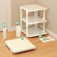White 3-Tier Slim Shoe Rack thumbnail 2