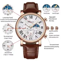 CHENXI 973 Men's Moon Phase Leather Watch thumbnail 3