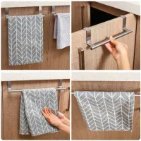 Stainless Steel Over-Door Towel Rack thumbnail 5