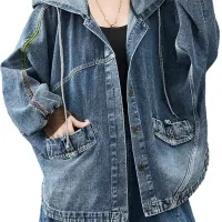 Women's Oversized Hooded Denim Jacket thumbnail 1