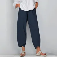 Women Cotton Linen Harem Pants thumbnail 4