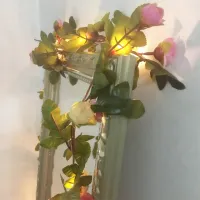 Pink Rose Garland Copper LED Fairy Lights thumbnail 2