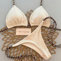 Leopard Print Thong Bikini Set thumbnail 2