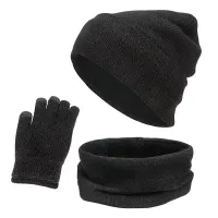 Winter Knitted Beanie Scarf Gloves Set thumbnail 5