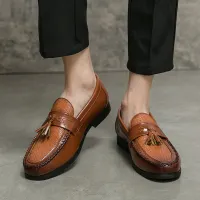 Men's Leather Brogue Tassel Loafers thumbnail 4