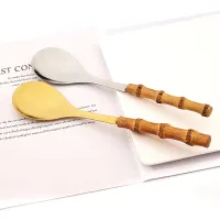 Vintage Bamboo Handle Flatware Set thumbnail 3