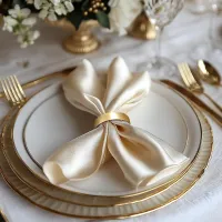 Gold D-Shaped Napkin Rings Set of 16 thumbnail 6