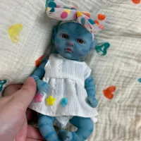 8" Blue Skin Handmade Reborn Baby Doll thumbnail 5