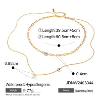 Gold Plated Pearl Pendant Necklace thumbnail 2
