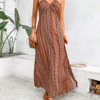 Women's Boho Ethnic Split Thigh Maxi Dress thumbnail 5