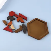 Hexagonal Wooden Brain Teaser Puzzle thumbnail 3