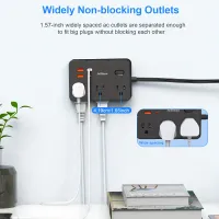 Flat Plug Power Strip with USB-C Ports thumbnail 6