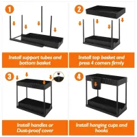 2 Tier Under Sink Sliding Organizer thumbnail 6