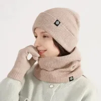 Winter Warm Knit Beanie Gloves Scarf Set thumbnail 2