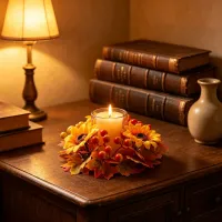 Mini Fall Candle Wreath Set of 2 thumbnail 3
