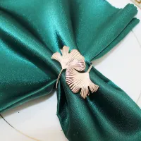 Gold Gingko Leaf Napkin Rings Set of 6 thumbnail 3