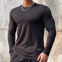 Чоловіча футболка Muscle Fit з довгим рукавом для спортзалу thumbnail 4