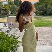 Floral Plunge Backless Maxi Dress thumbnail 3