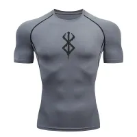 Men's Print Compression Shirt Short Sleeve thumbnail 3