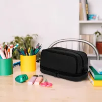Large Capacity Pencil Case Multi-layered Compartments Handheld Pencil Pouch Student Stationery Organizer School Supplies Gift thumbnail 5