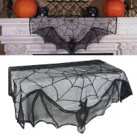 Halloween Lace Bat Spider Tablecloth thumbnail 1