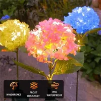 Solar Hydrangea LED Stake Lights thumbnail 4