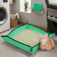 Portable Foldable Travel Cat Litter Box thumbnail 4