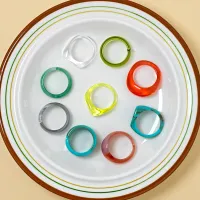 Retro Blush Resin Stackable Ring Set thumbnail 6