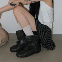 Punk Buckle Chelsea Ankle Boots for Women thumbnail 2