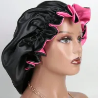 Two Tone Reversible Satin Sleep Bonnet thumbnail 2