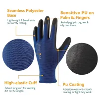 12-Pair PU Coated Work Gloves thumbnail 3