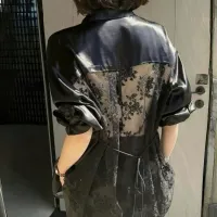Backless Silk Satin Oversize Shirt thumbnail 6