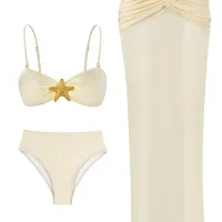 2025 Summer 3-Piece Bikini Set with Skirt thumbnail 5