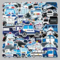 50Pcs Cartoon Police Car Stickers for Kids Party Favors thumbnail 1
