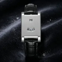Square Dial Quartz Watch with Leather Strap thumbnail 4