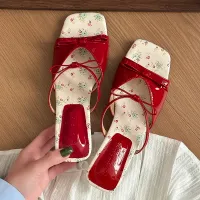 Pink Bow Wedge Sandals for Women thumbnail 4