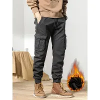 Winter Fleece-Lined Cargo Joggers thumbnail 4