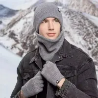 Winter Beanie Gloves Snood Scarf Set 3pcs thumbnail 2