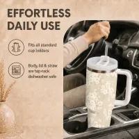 Cherry Blossom Linen Insulated Tumbler thumbnail 4