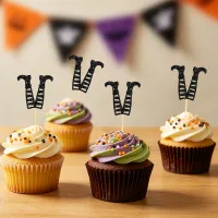 Glitter Witch Legs Halloween Cupcake Toppers 24-Pack thumbnail 1