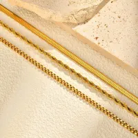 Gold Plated Layered Necklace Set thumbnail 5