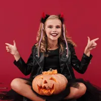 Kids Halloween Wig Hair Clips - 5pc Set thumbnail 4
