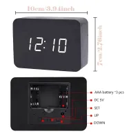 Wooden Digital Alarm Clock with Temperature thumbnail 6