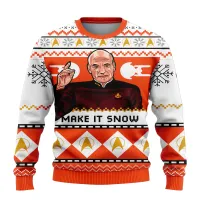 Captain Picard Ugly Christmas Sweater Pullover thumbnail 5