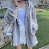 Loose Zip Up Hoodie - Korean Streetwear thumbnail 4