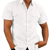 Cotton Linen Men's Summer Shirt thumbnail 4